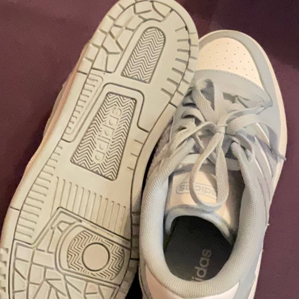 Adidas Sky Blue and White Athletic Shoes - Picture 4 of 7
